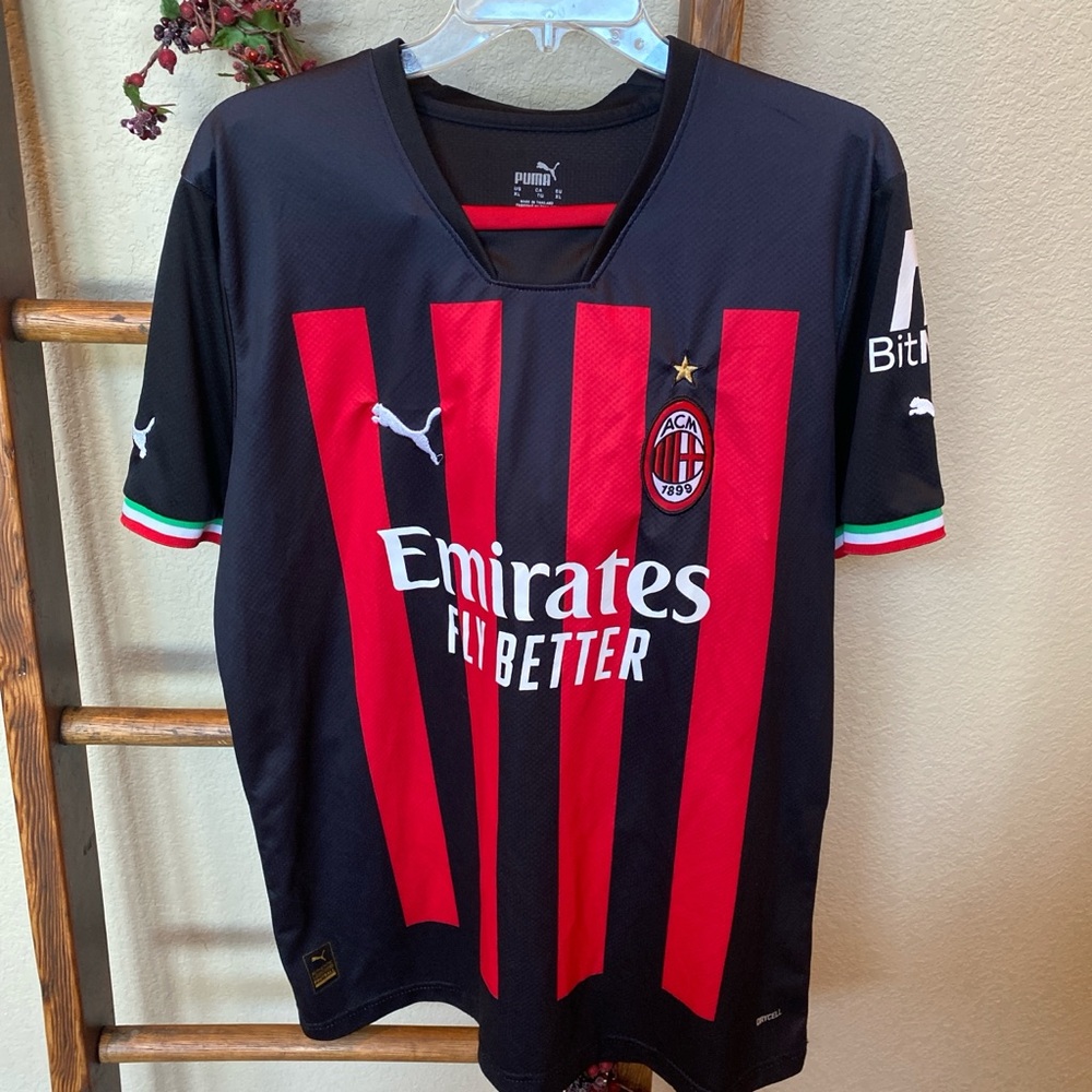 AC Milan Oso 2022/2023 Home Puma Black And Red Jersey, XL - Picture 3 of 8